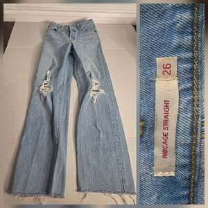 Levis Premium Jeans Womens SZ 26X31 Ribcage Straight High Rise Button Fly Big E